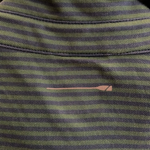 Men’s J.Crew performance Polo
Size medium 
Blue and green horizontal stripe - Picture 2 of 4